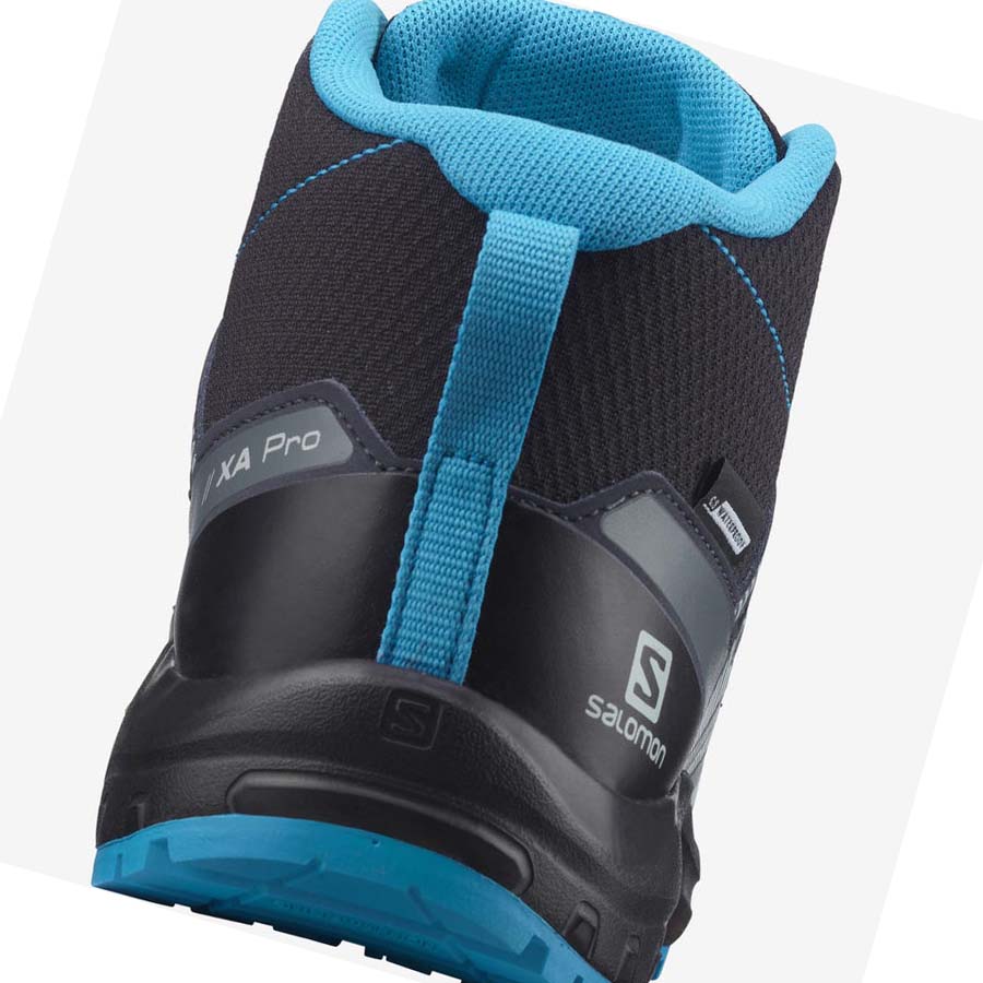 Salomon XA PRO V8 MID CLIMASALOMON™ WATERPROOF Çocuk Patika Koşu Ayakkabısı Siyah | TR 2028HAP